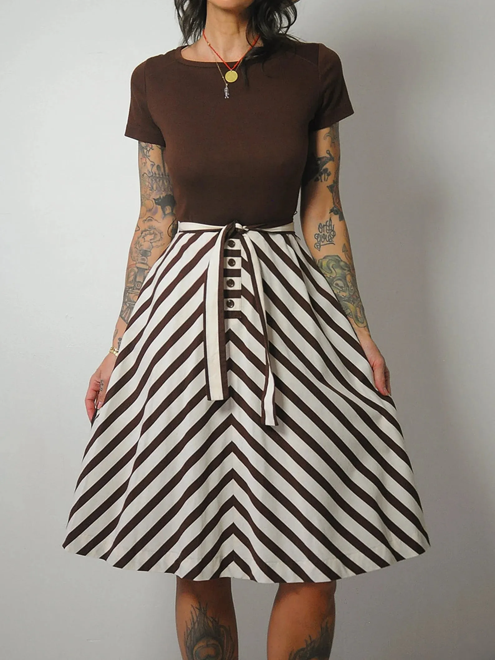 1970's Chevron Stripe Dress