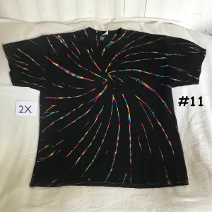 2X Midnight Crystal Rainbows Spiral Tie-Dye  tee #11
