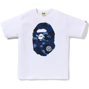 Bape Color Camo Big Ape Head White Blue Tee