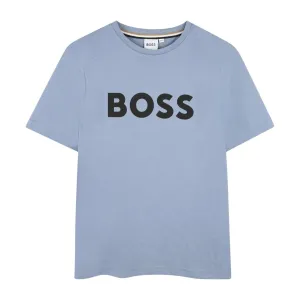 BOSS Kids Printed Logo Medium Grey T-Shirt