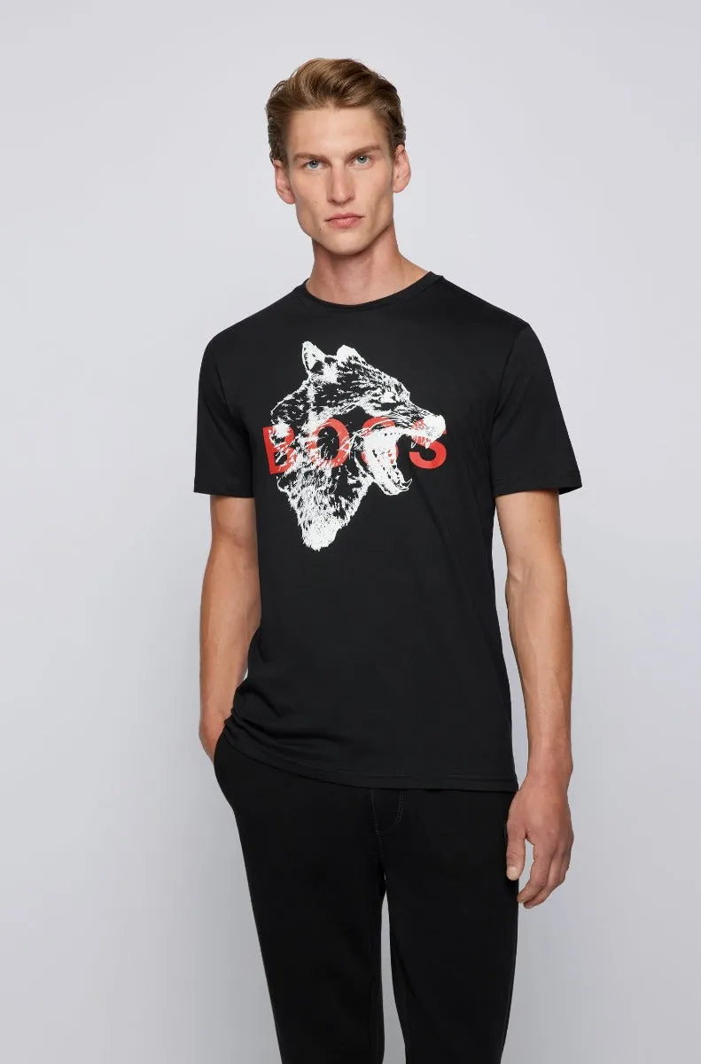 BOSS Tdraw T-Shirt in Black Wolf