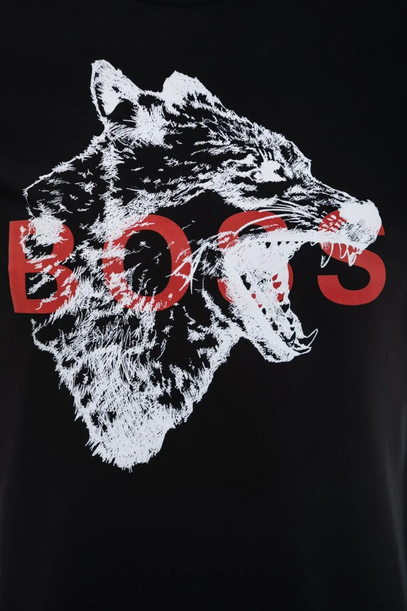 BOSS Tdraw T-Shirt in Black Wolf
