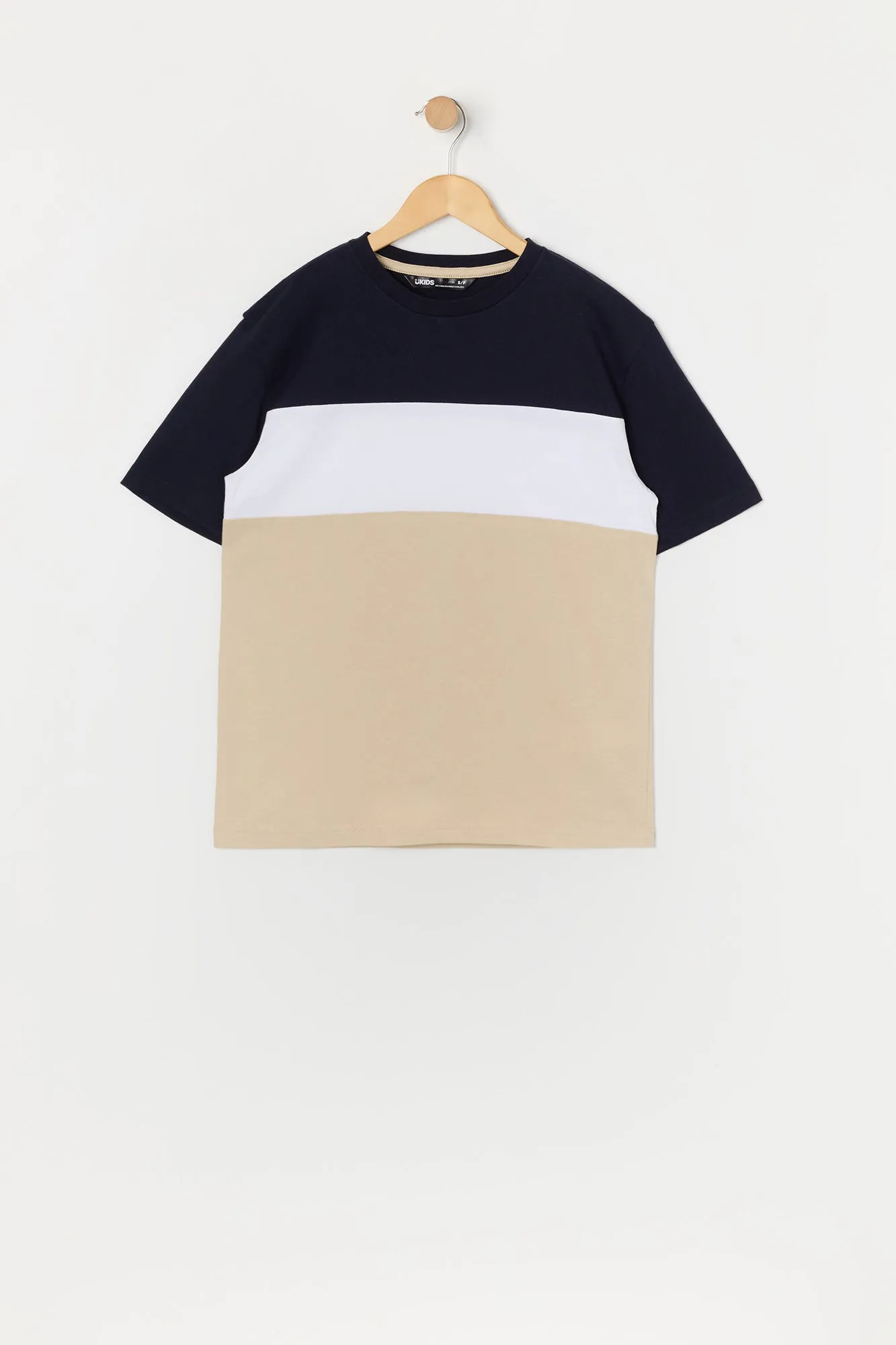 Boys Striped Colourblock T-Shirt