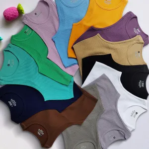 Casual Fashion Solid Color Tank Top T-Shirt（AY1810）