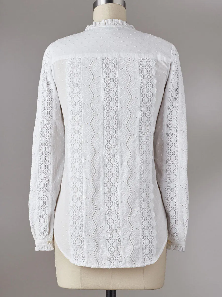Casual Solid Color Cutout Long Sleeve T-Shirt