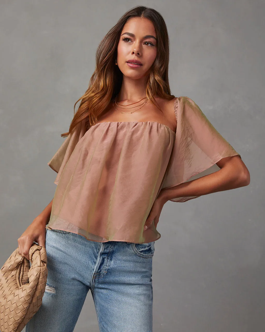 Cayla Chiffon Off The Shoulder Top