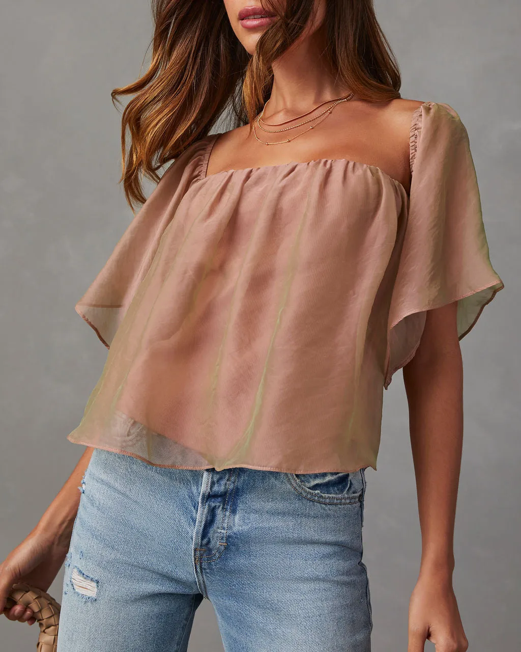 Cayla Chiffon Off The Shoulder Top