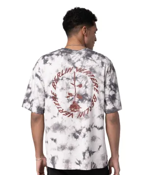 CIRCLE LOGO  T-SHIRT - GREY TIE DYE