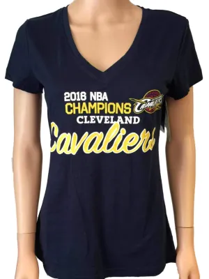 Cleveland Cavaliers 2016  Champs WOMEN Navy Short Sleeve V-Neck T-Shirt