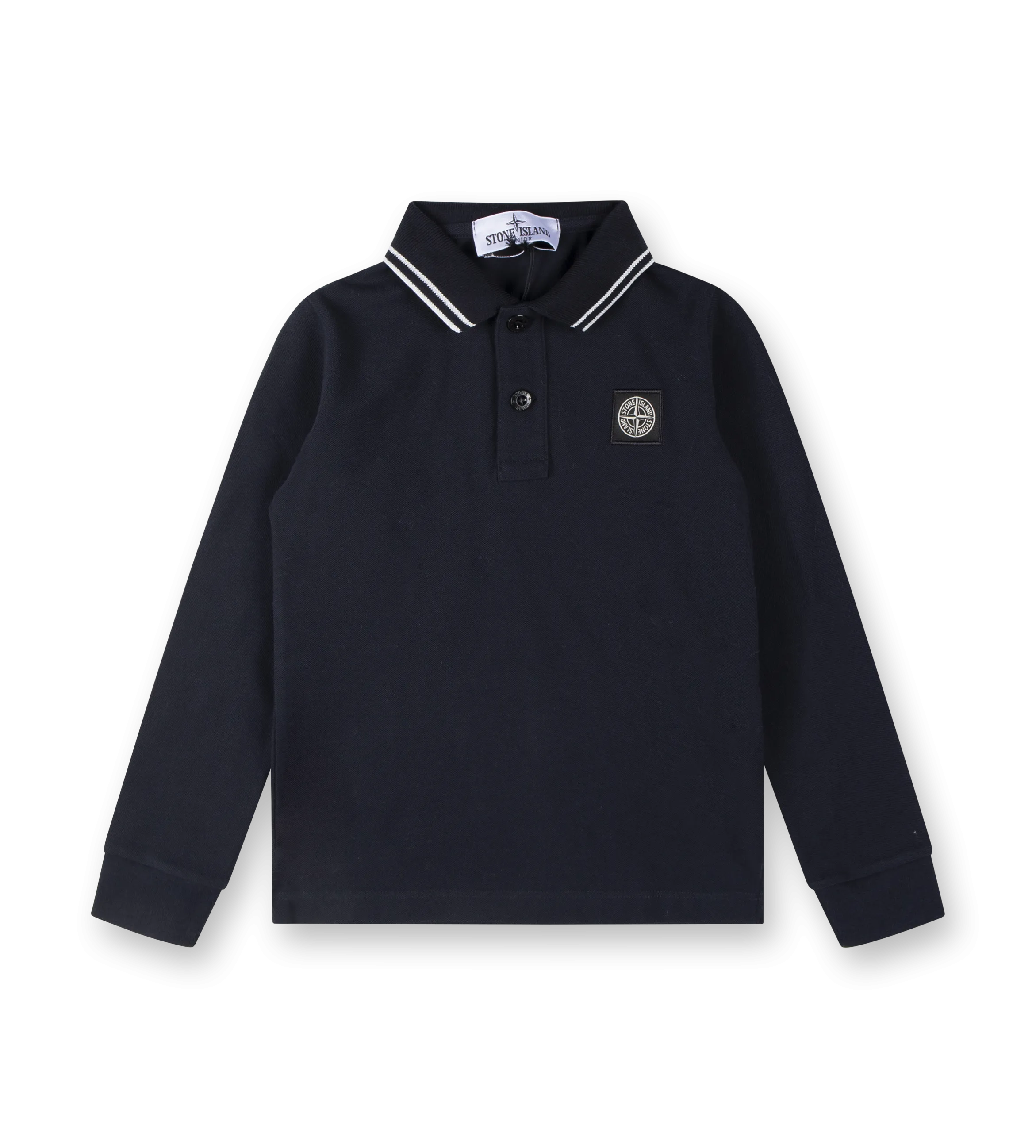 Compass-Patch Polo Shirt Navy