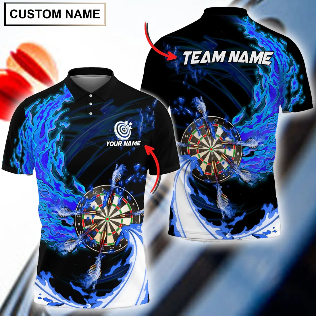 Coolspod Breath Of Fire Multilcolor Darts Personalized Name, Gift for Dart Lovers