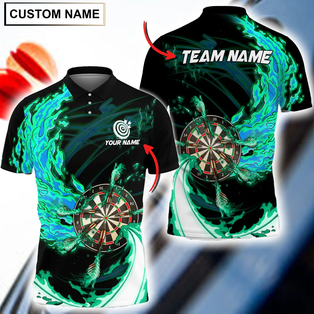 Coolspod Breath Of Fire Multilcolor Darts Personalized Name, Gift for Dart Lovers