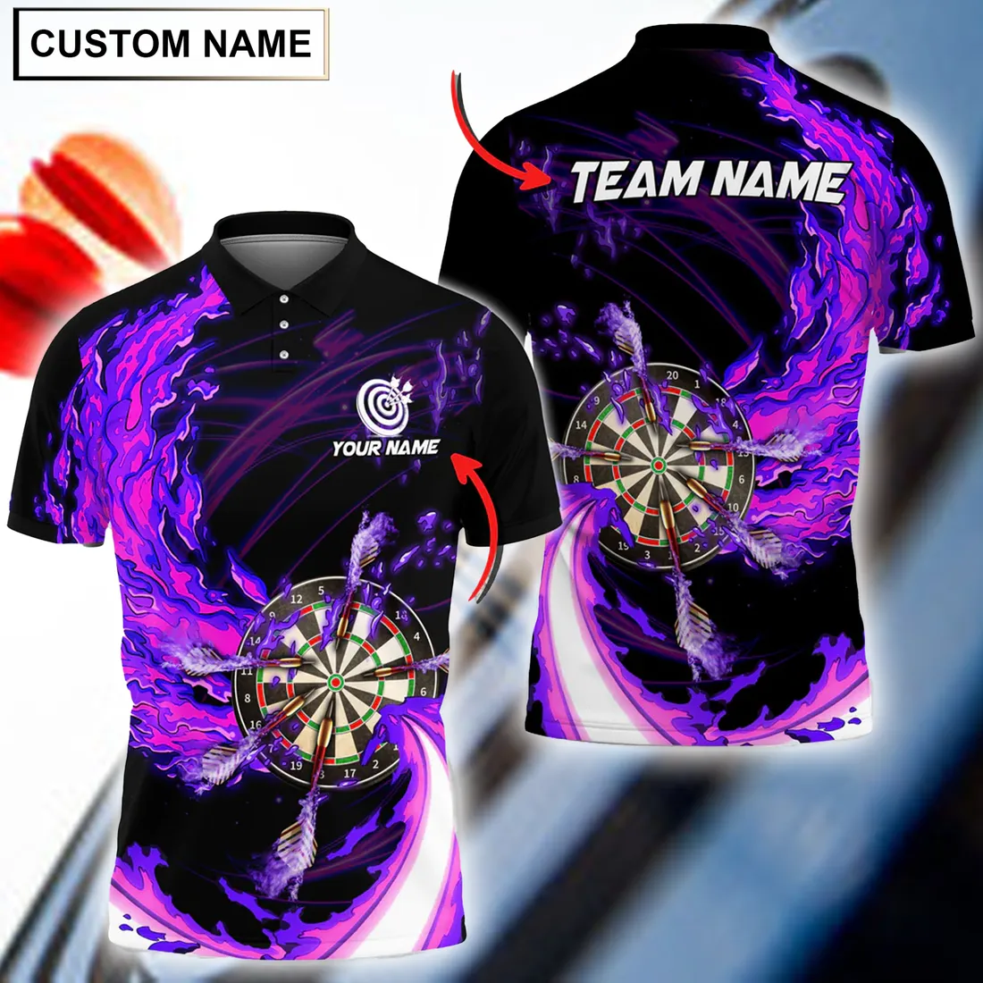 Coolspod Breath Of Fire Multilcolor Darts Personalized Name, Gift for Dart Lovers