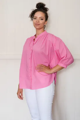 Cotton Batwing Oversized Shirt Pink