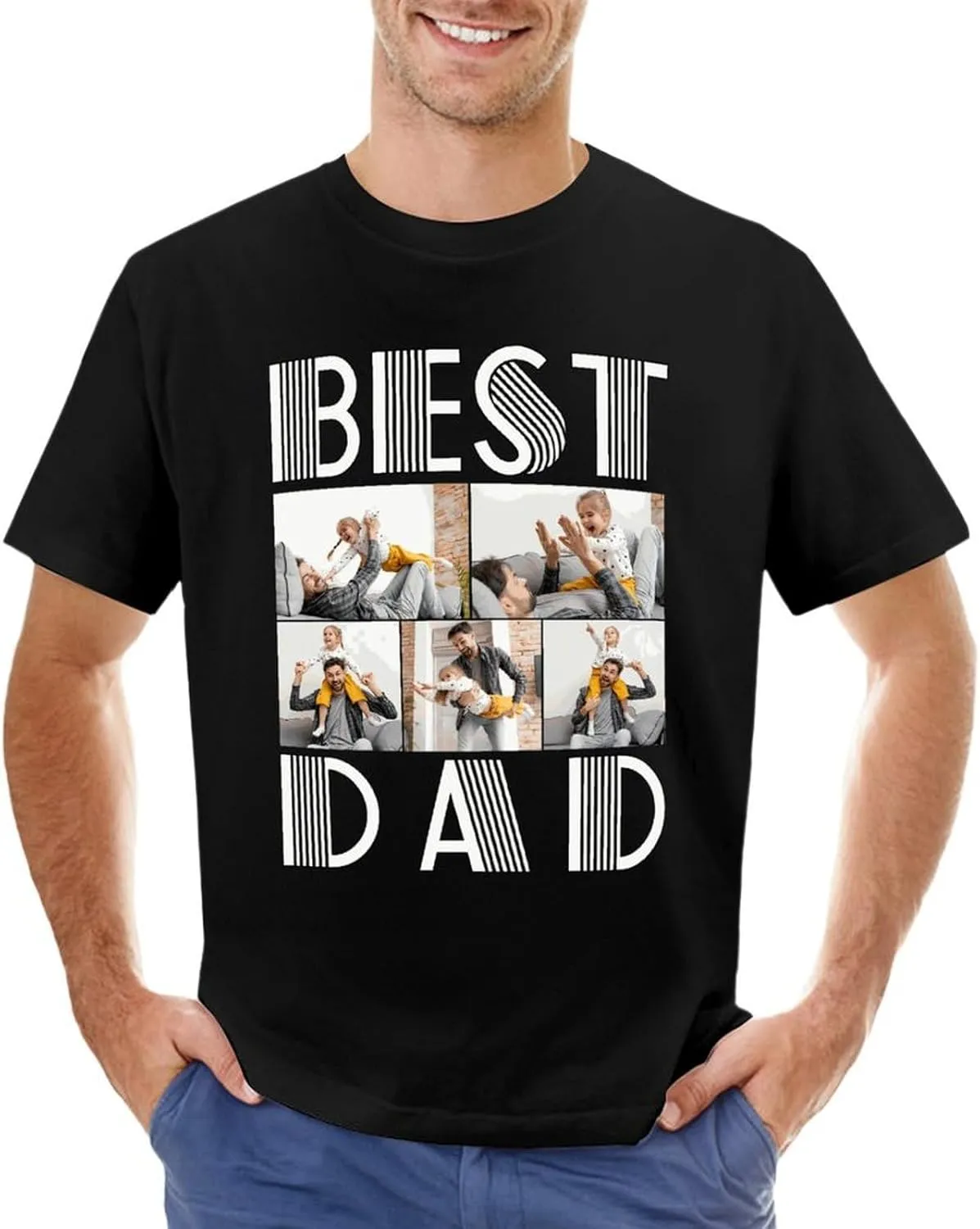 Custom Face T Shirt for Men Design Your Own Personalized Photo Tee Shirt with Face on Them Customized Gifts for Dad