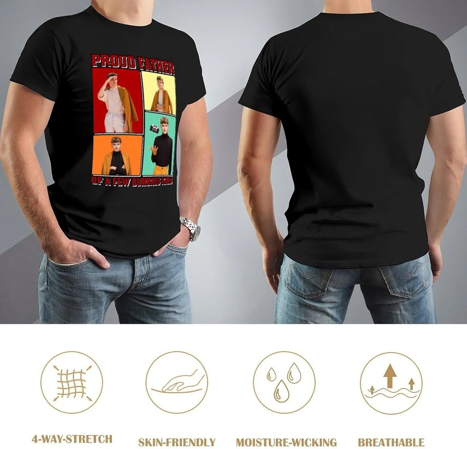 Custom Face T Shirt for Men Design Your Own Personalized Photo Tee Shirt with Face on Them Customized Gifts for Dad