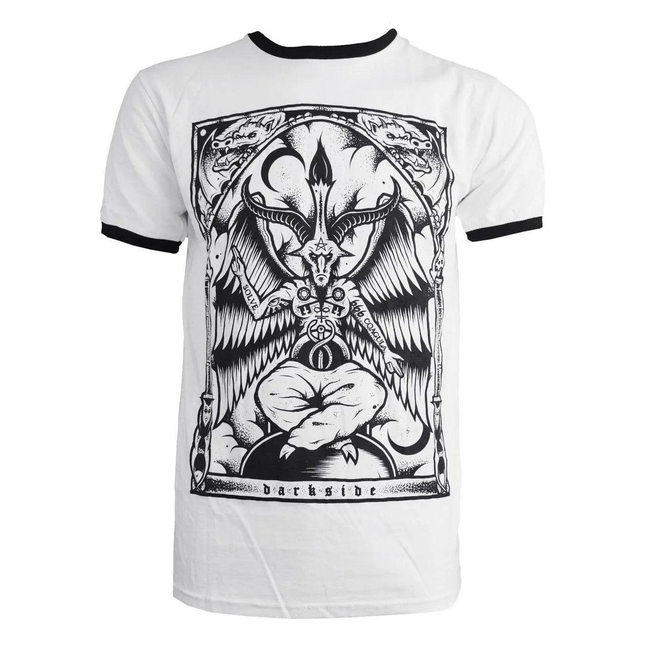 Darkside - BAPHOMET - Men's Black Ringer T-Shirt - White