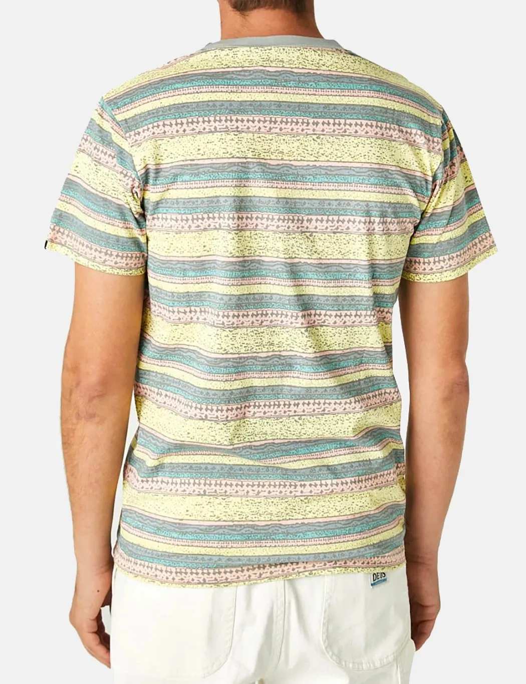 Deus Ex Machina Sunrise T-Shirt (Stripe) - Lemon Combo