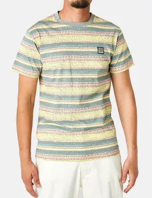 Deus Ex Machina Sunrise T-Shirt (Stripe) - Lemon Combo