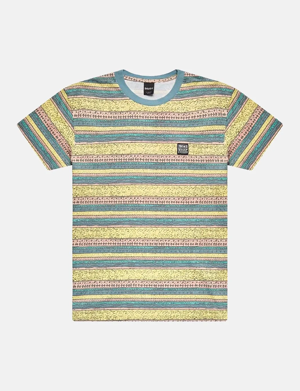 Deus Ex Machina Sunrise T-Shirt (Stripe) - Lemon Combo