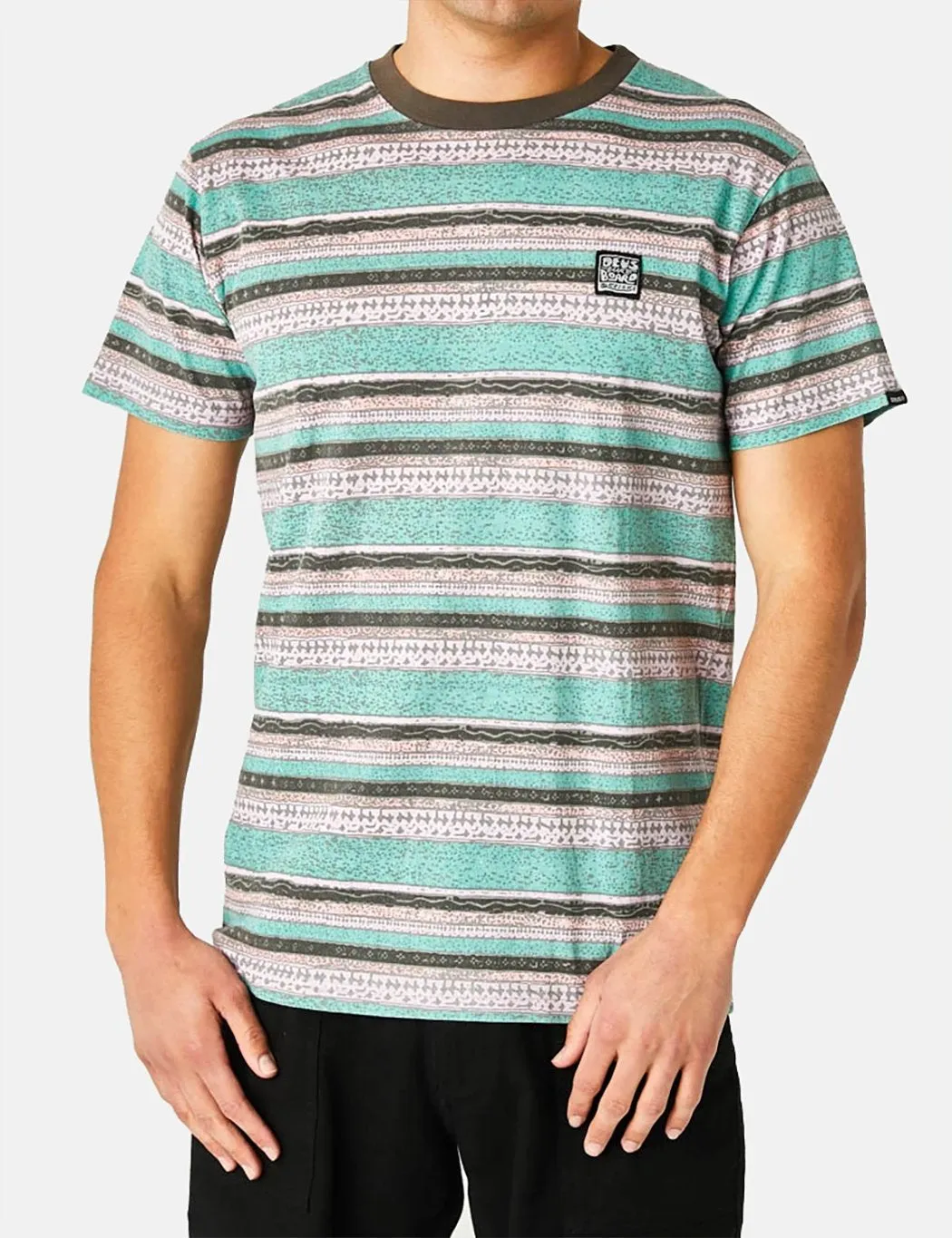 Deus Ex Machina Sunrise T-Shirt (Stripe) - Phantom Combo