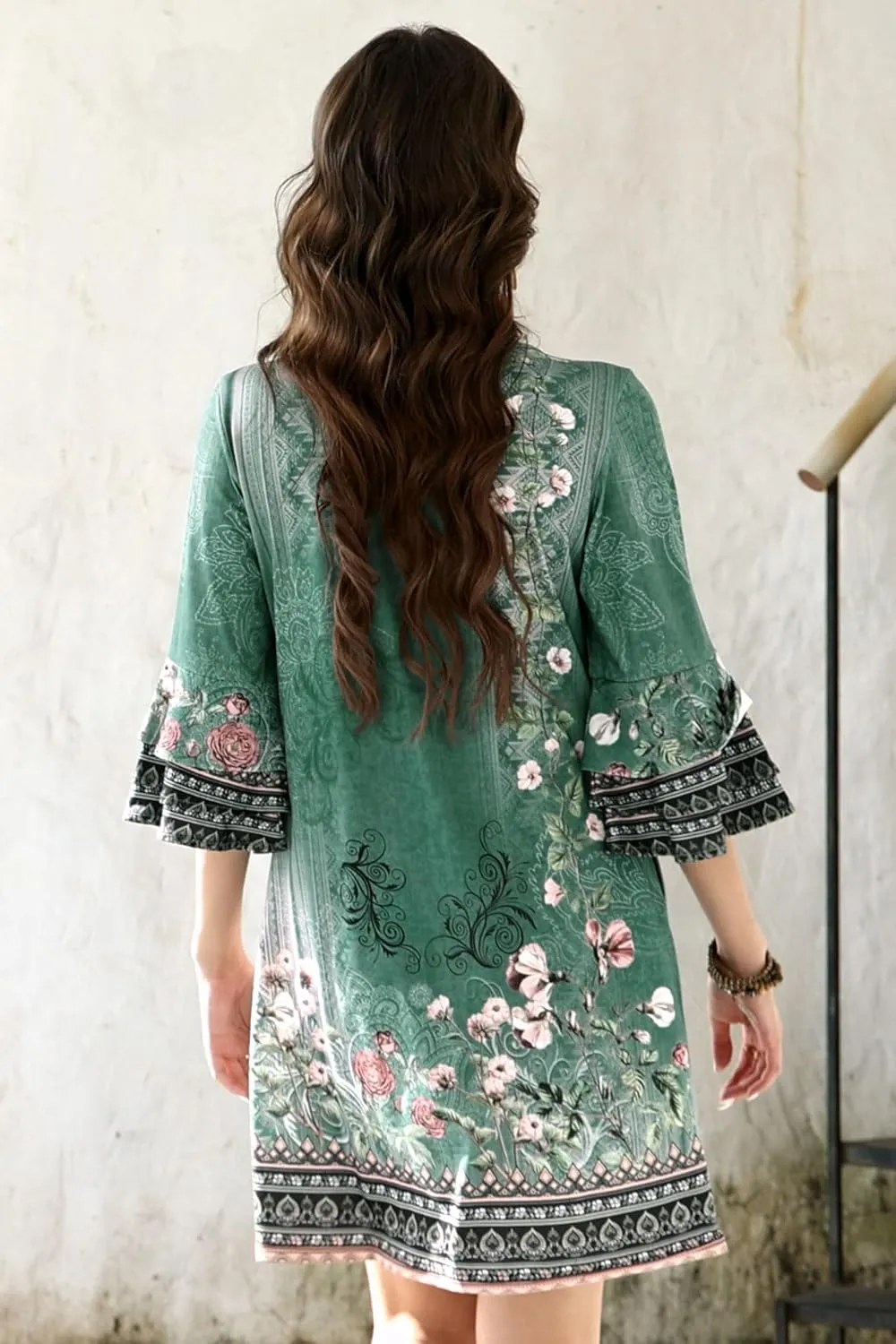 Disamer Summer Dresses for Women Casual 2025 Spring V Neck Ruffle Short Sleeve Button Down T-Shirt Dress
