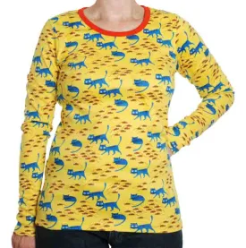 DUNS Long Sleeved T-shirt Adult - Cat Lemon Chrome
