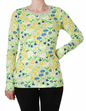 DUNS Long Sleeved T-shirt Adult - Midsummer Flowers Green