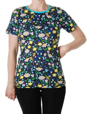 DUNS Short Sleeved T-shirt Adult - Midsummer Flowers Purple