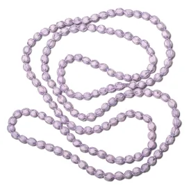 EXTRA LONG LILAC FABRIC BALL NECKLACE