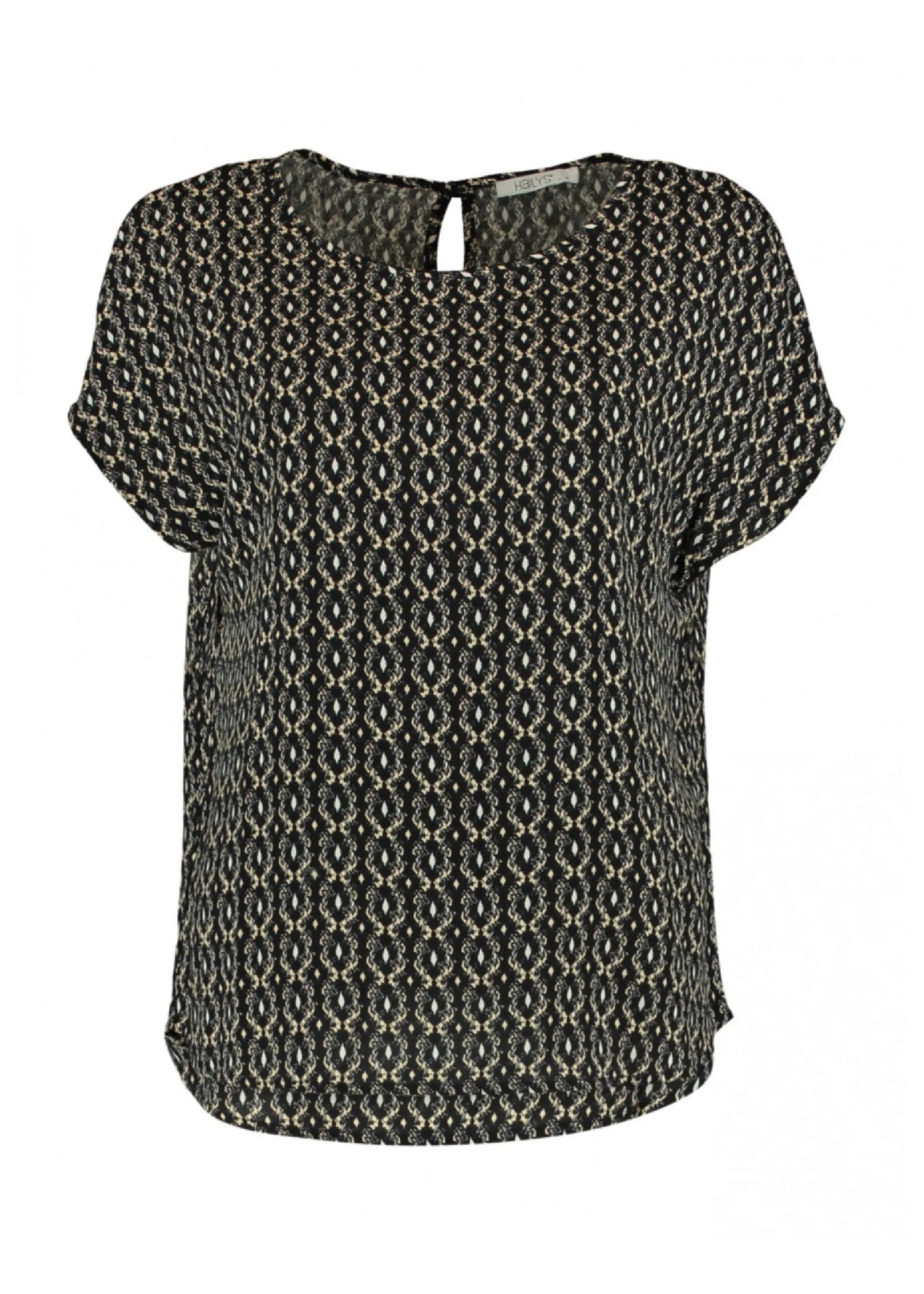 Farina Navy Diverse Print Top