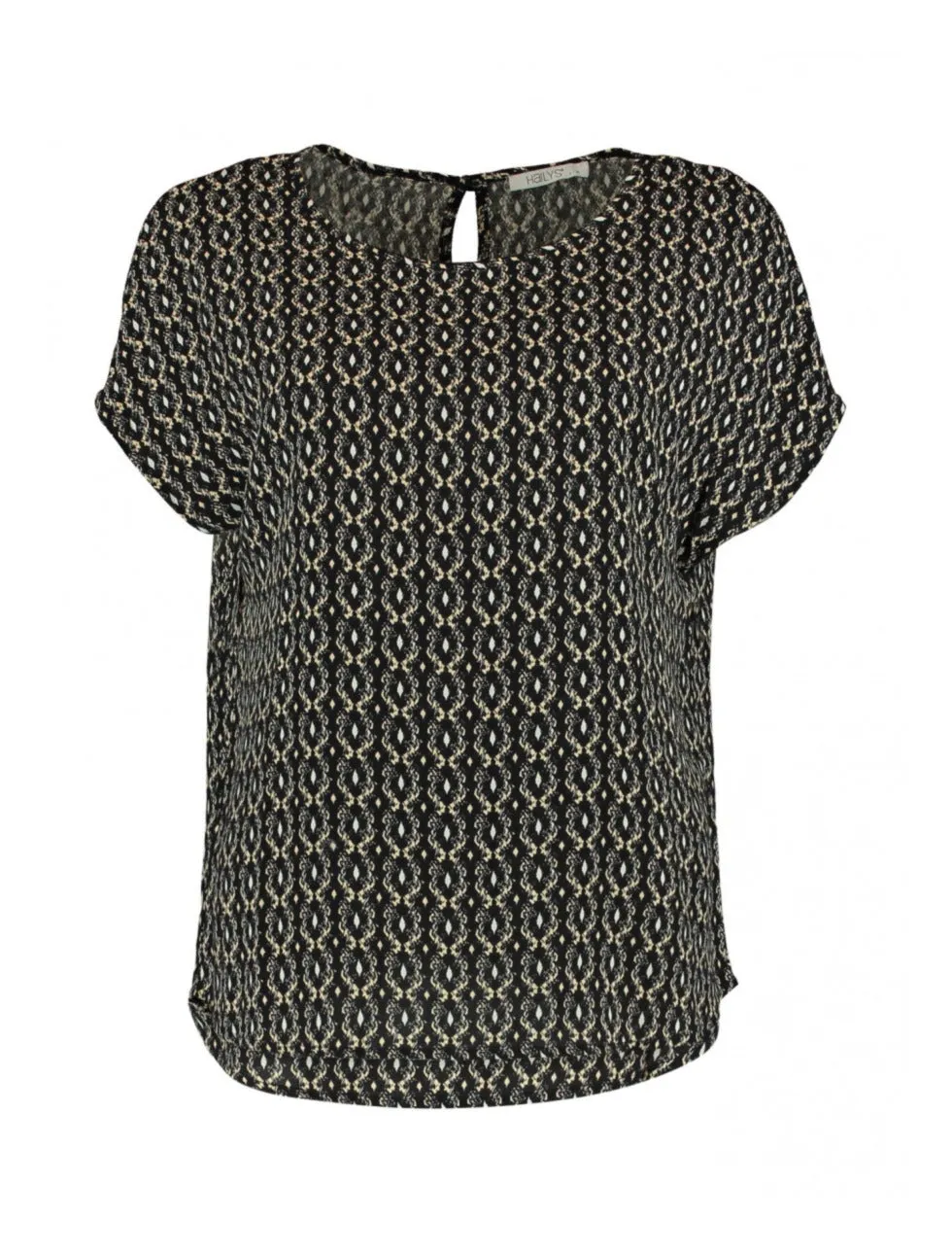 Farina Navy Diverse Print Top
