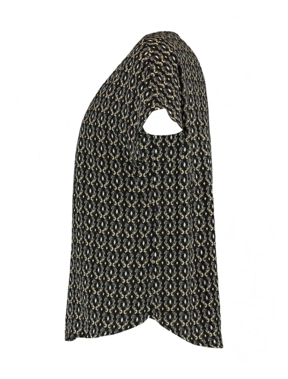 Farina Navy Diverse Print Top