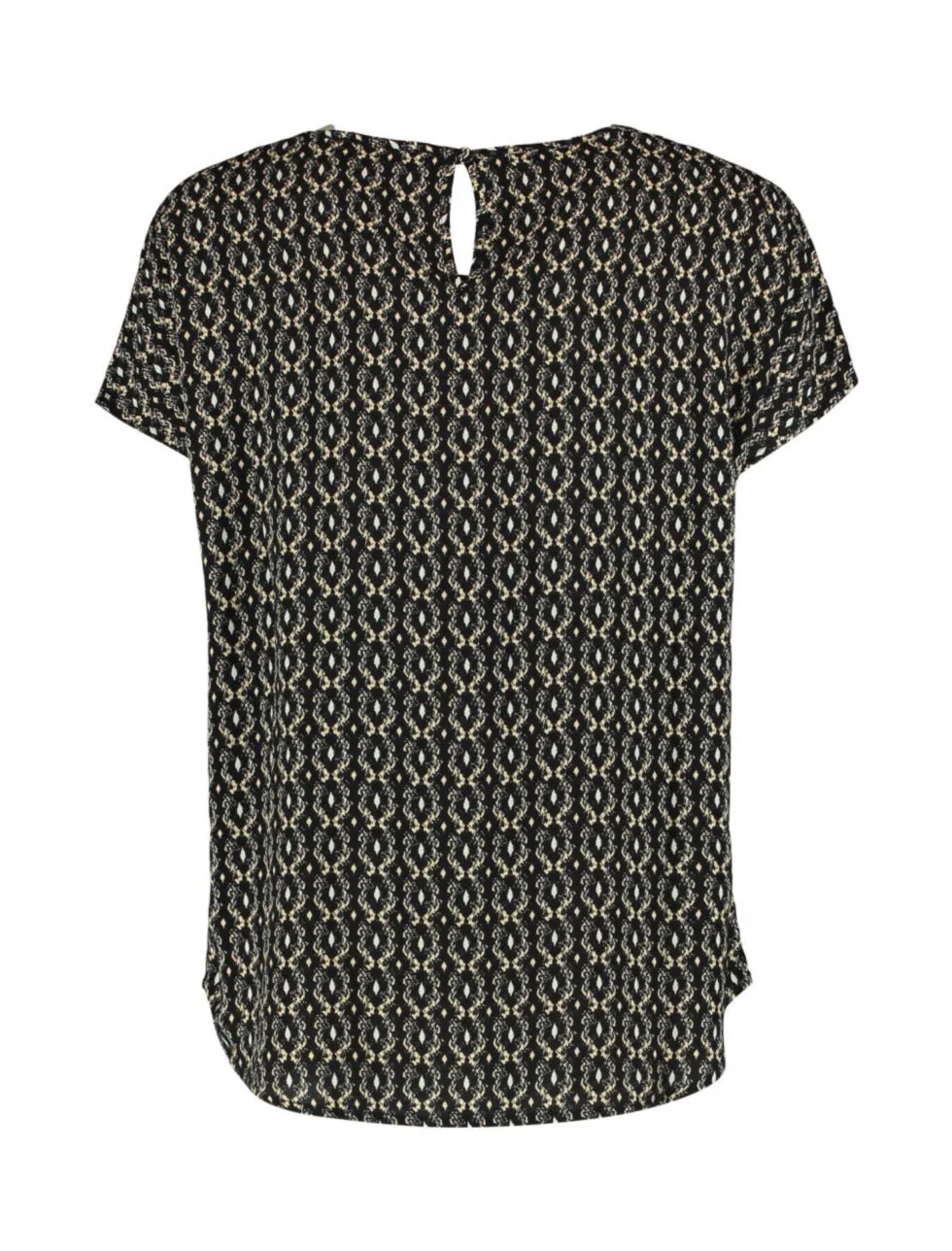 Farina Navy Diverse Print Top