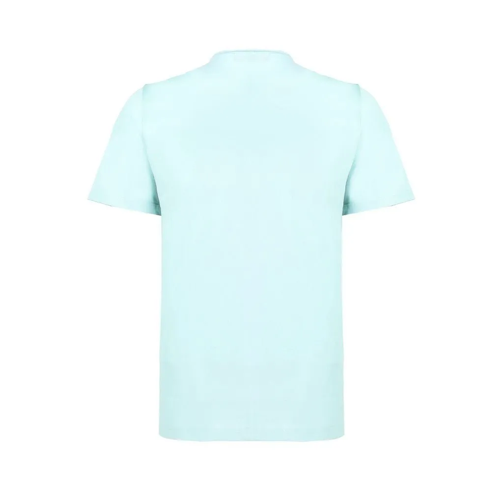 FERRANTE Cotton Jersey Crew Neck T-Shirt TURQUOISE
