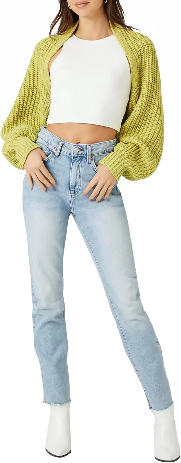 Forever 21 Women's Batwing Open-Front Cardigan Sweater