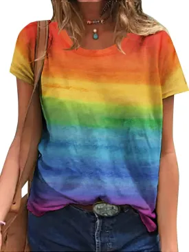 Gay Pride Shirts Women LGBTQ Lesbian Equality Rainbow Graphic Love Wins T Shirt Casual Short Sleeve Tops Tee