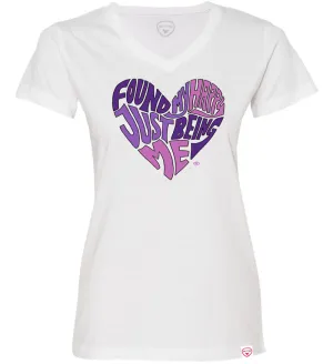 Happy Just Being Me Heart Women's V-neck T-Shirt