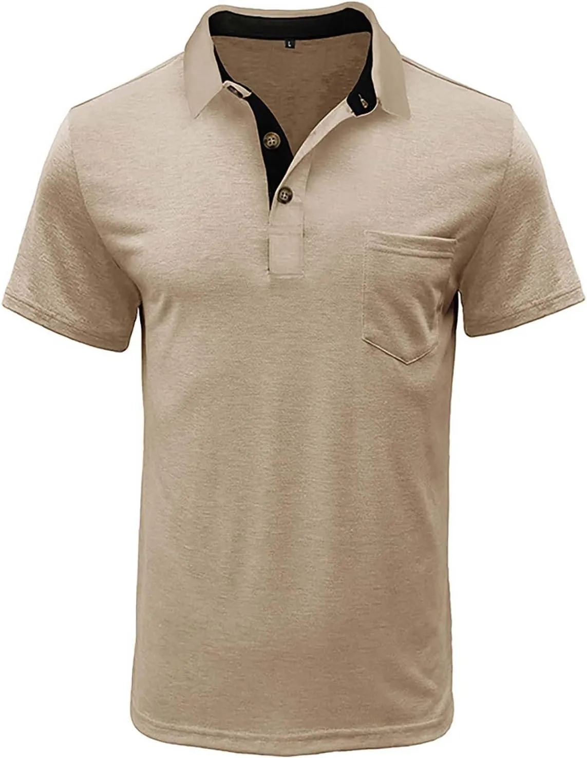 JJHAEVDY Mens T-Shirts Short Sleeve Lapel Polo Shirts Button Solid Shirt Casual Basic Tops Summer Fashion T-Shirt with Pocket