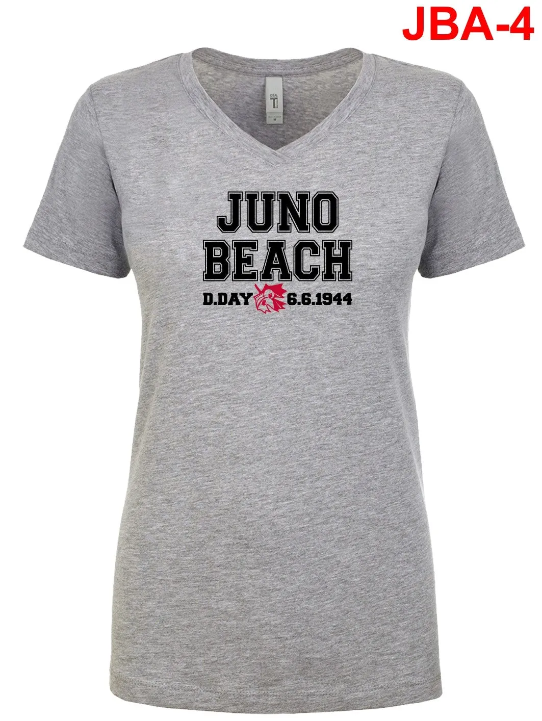 Juno Beach Ladies V Neck T Shirt - Heather Gray