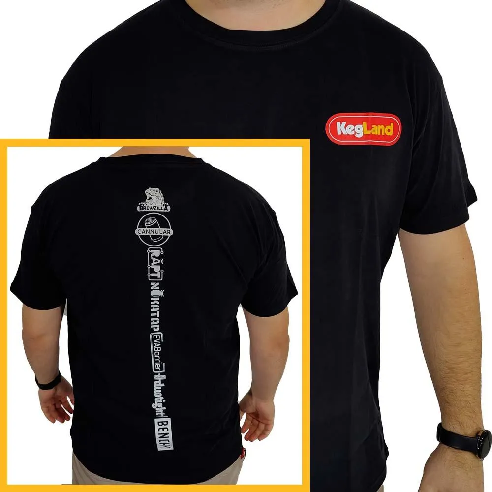 KegLand Striped Logo T-Shirt in Black