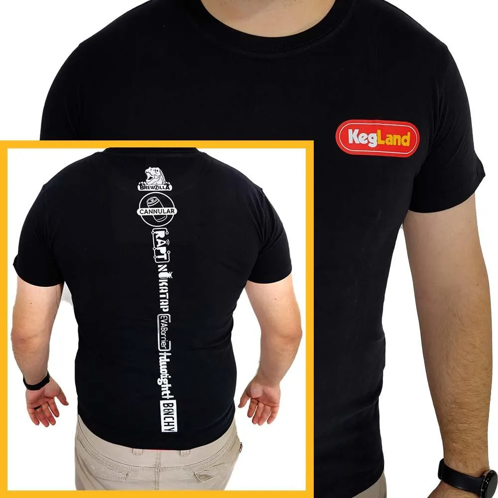 KegLand Striped Logo T-Shirt in Black