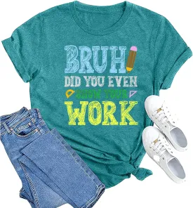 MAIHUN Math Teacher Shirt for Women Funny Teaching Tshirt Math Teacher Life Tee Tops
