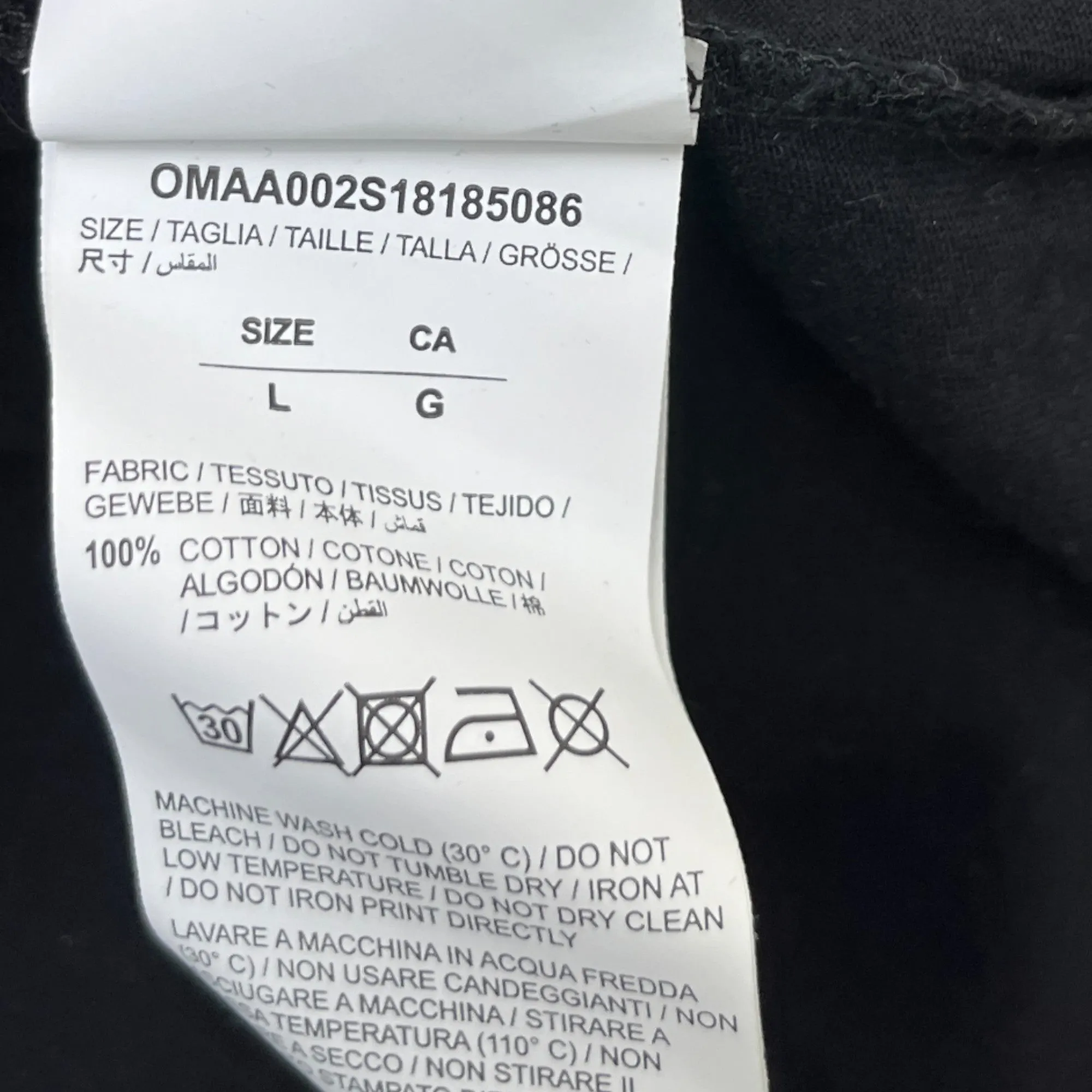 Men's Diagonal Logo T-Shirt Black Size L