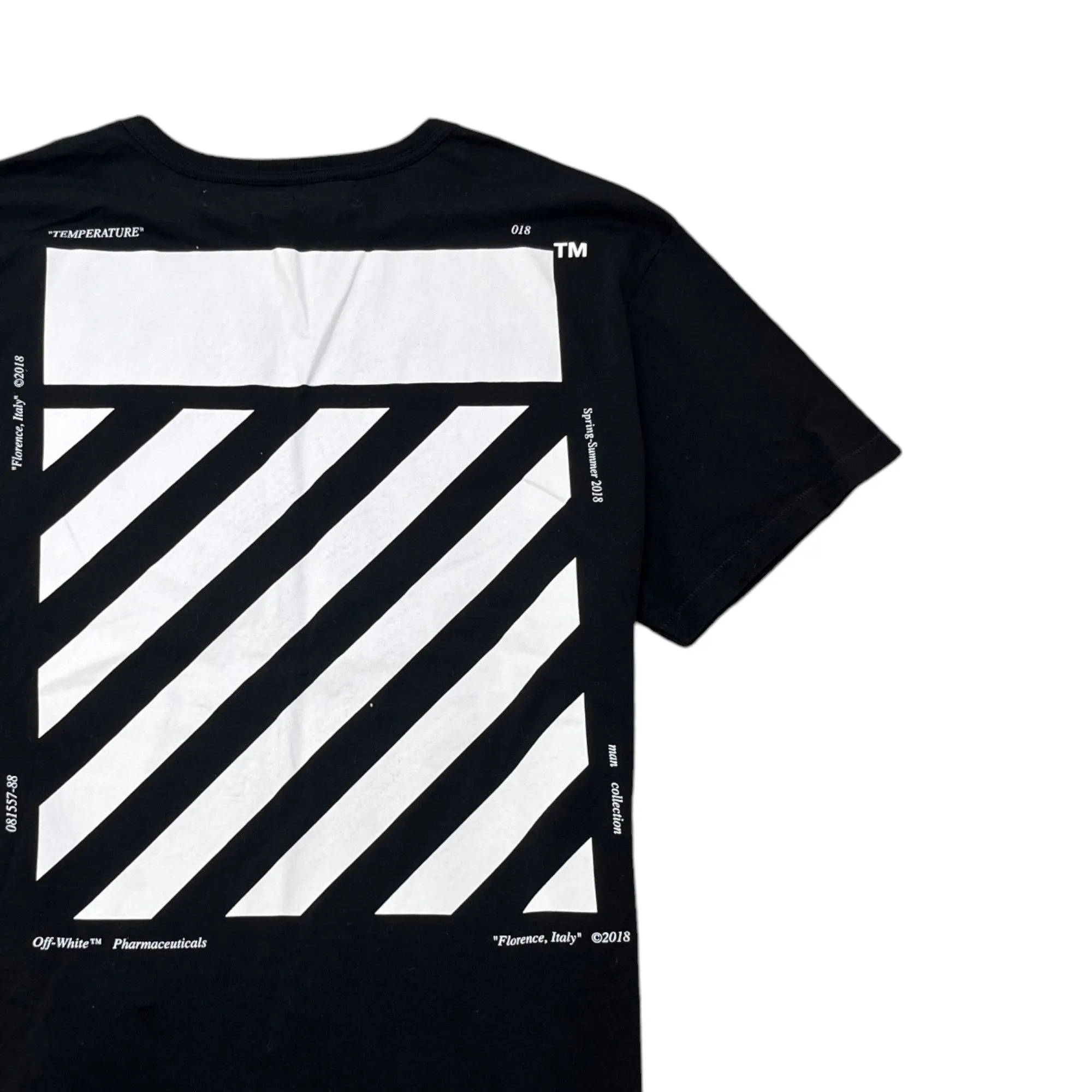 Men's Diagonal Logo T-Shirt Black Size L