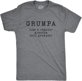 Mens Grumpa Like Regular Grandpa Only Grumpier T Shirt Funny Grandfather Tee