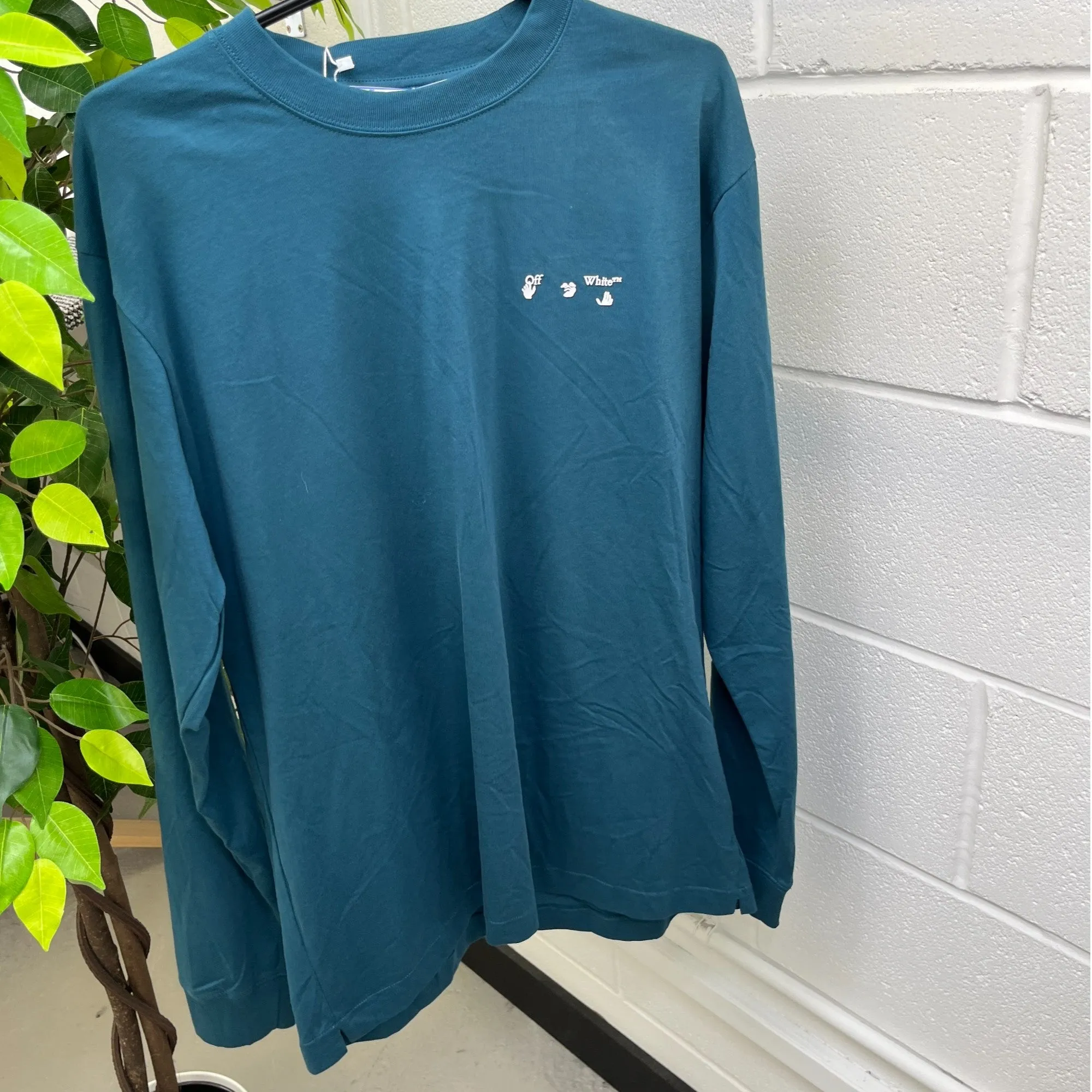 Men's Logo Long Sleeve T-Shirt Blue Size M