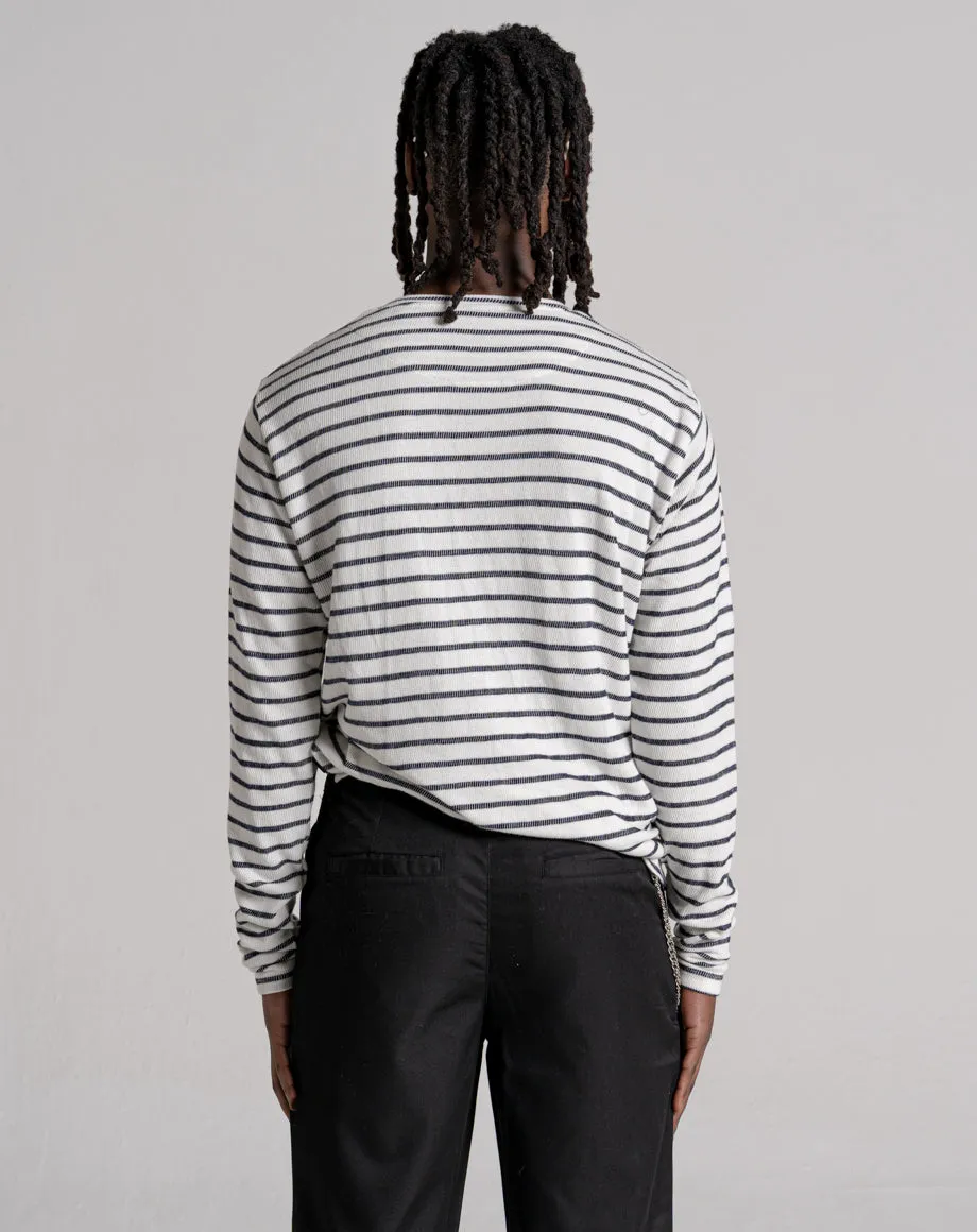METEORA UNISEX STRIPED LONG-SLEEVED T-SHIRT | ECRU