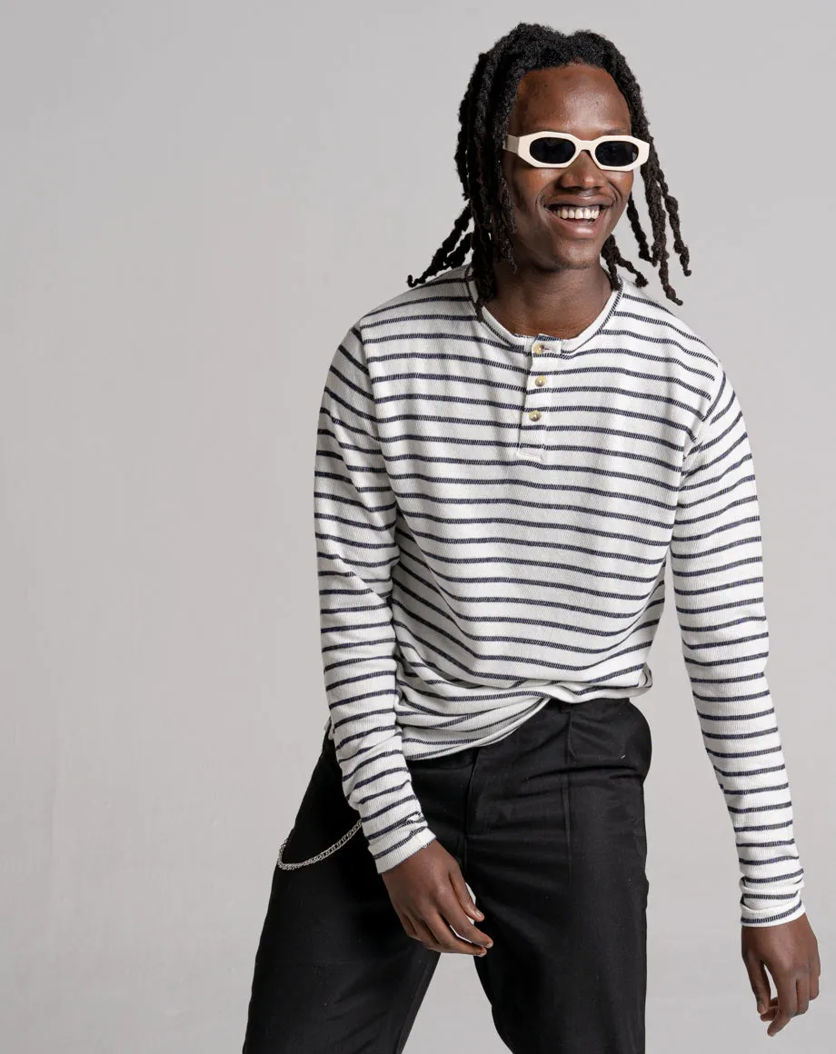 METEORA UNISEX STRIPED LONG-SLEEVED T-SHIRT | ECRU