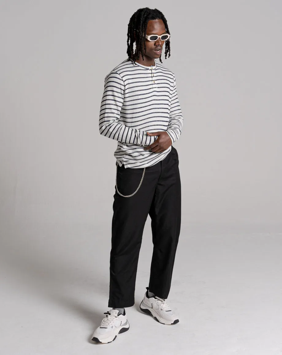 METEORA UNISEX STRIPED LONG-SLEEVED T-SHIRT | ECRU